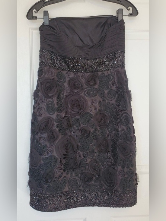 Sue Wong Dresses & Skirts - Y2K Sue Wong Nocturne Cocktail Dress Silk  Floral Beaded Size 4 Black